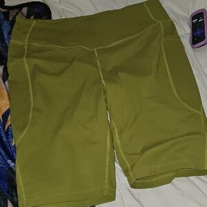 Lalagen Olive Green High-Waist Bike Shorts